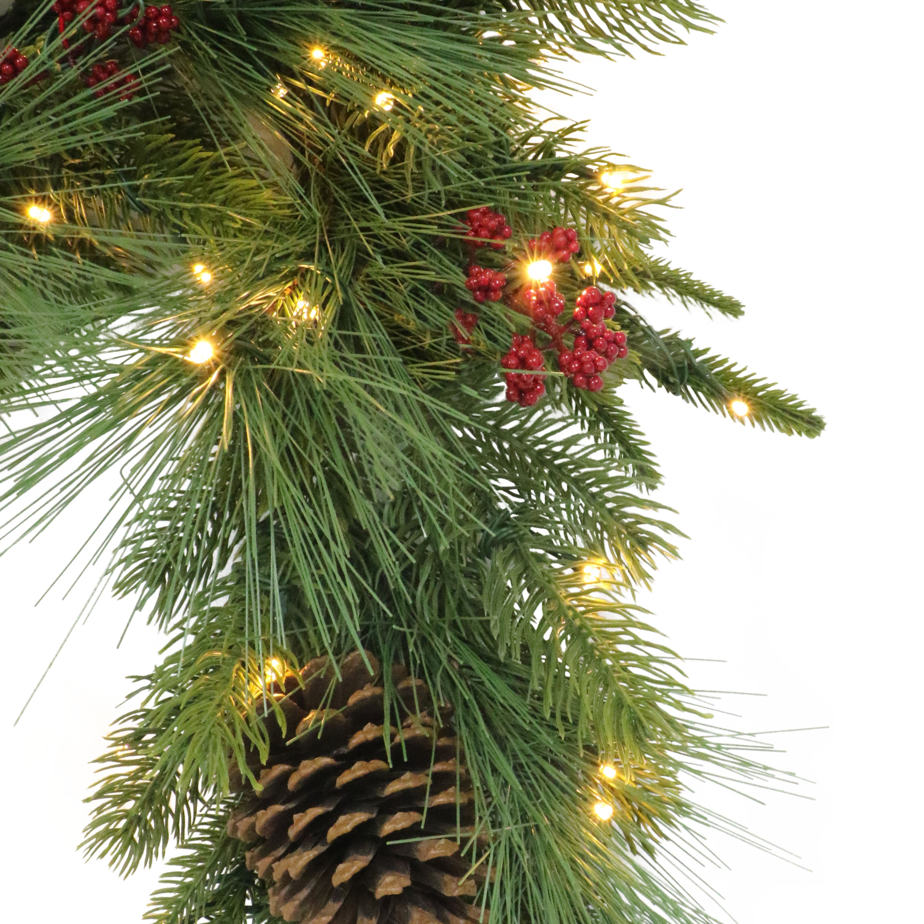 6' x 10" Pre-Lit Battery-Operated Adorned Christmas Garland